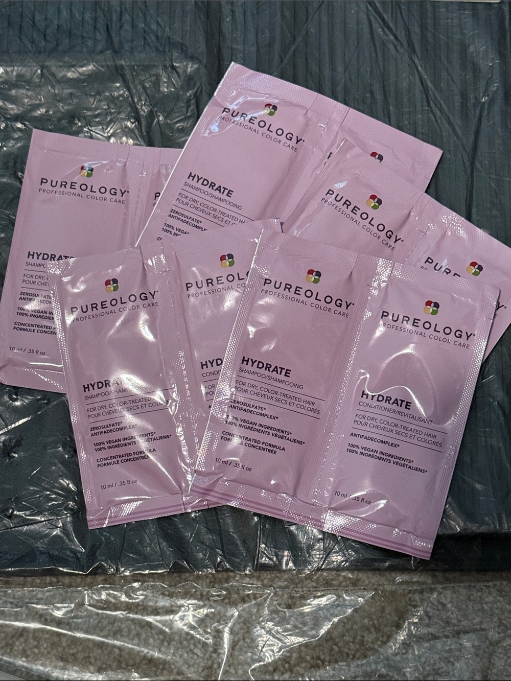 5 packs of Pureology Hydrate Shampoo & Conditioner Sachets